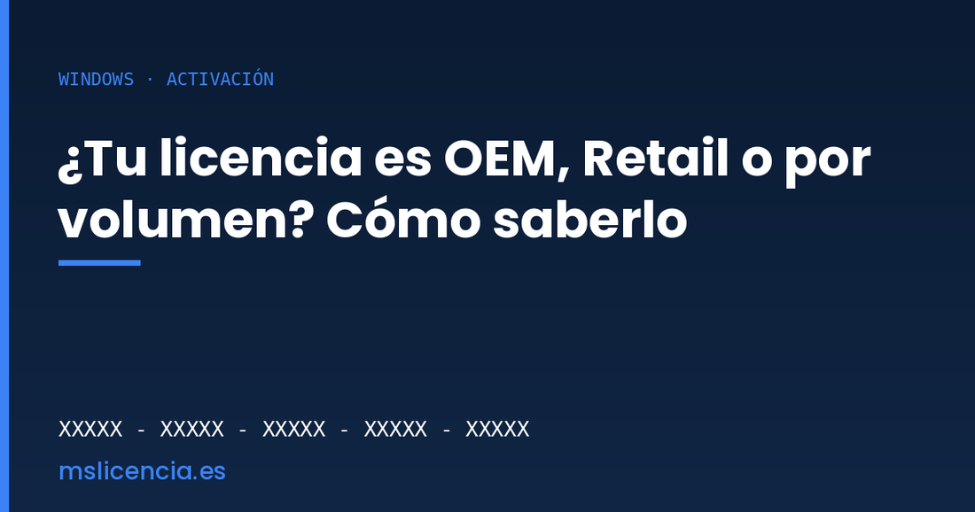 Cómo saber si tu licencia de Windows es OEM, Retail o por volumen