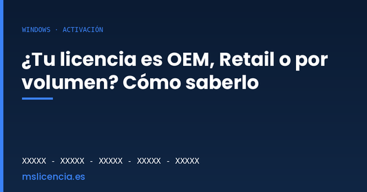 Cómo saber si tu licencia de Windows es OEM, Retail o por volumen