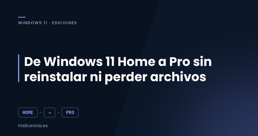 Cómo pasar de Windows 11 Home a Pro sin reinstalar ni perder tus archivos