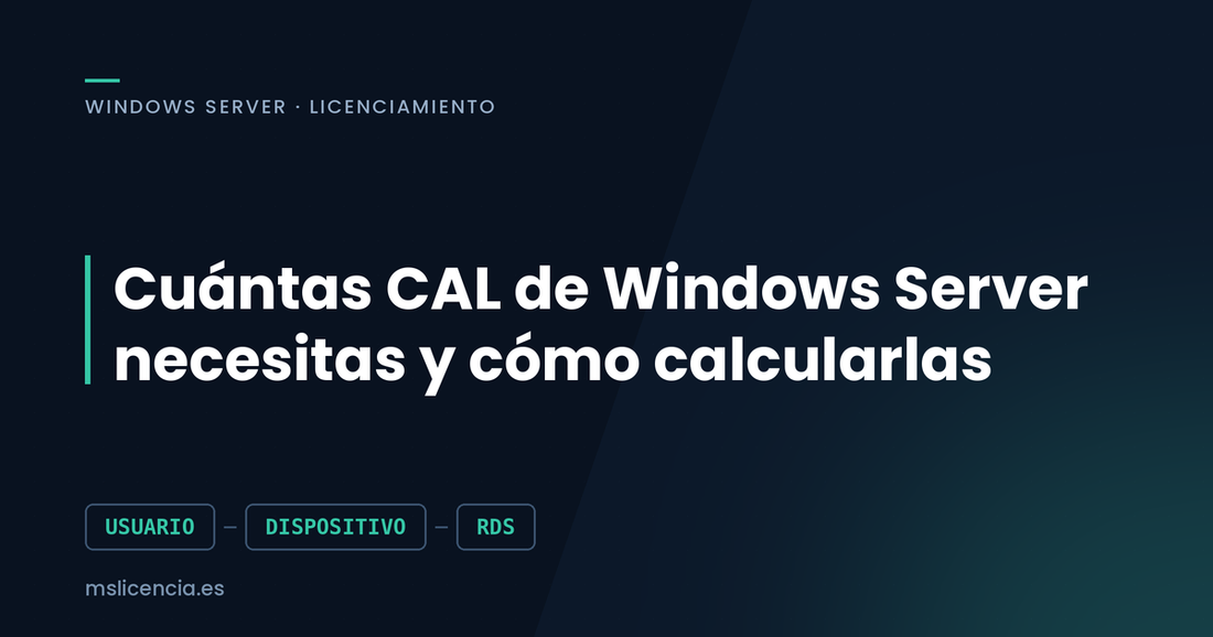 Cuántas CAL de Windows Server necesitas: usuario, dispositivo y cómo calcularlas