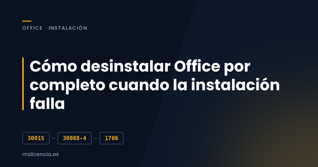 Cómo desinstalar Office por completo cuando la instalación falla